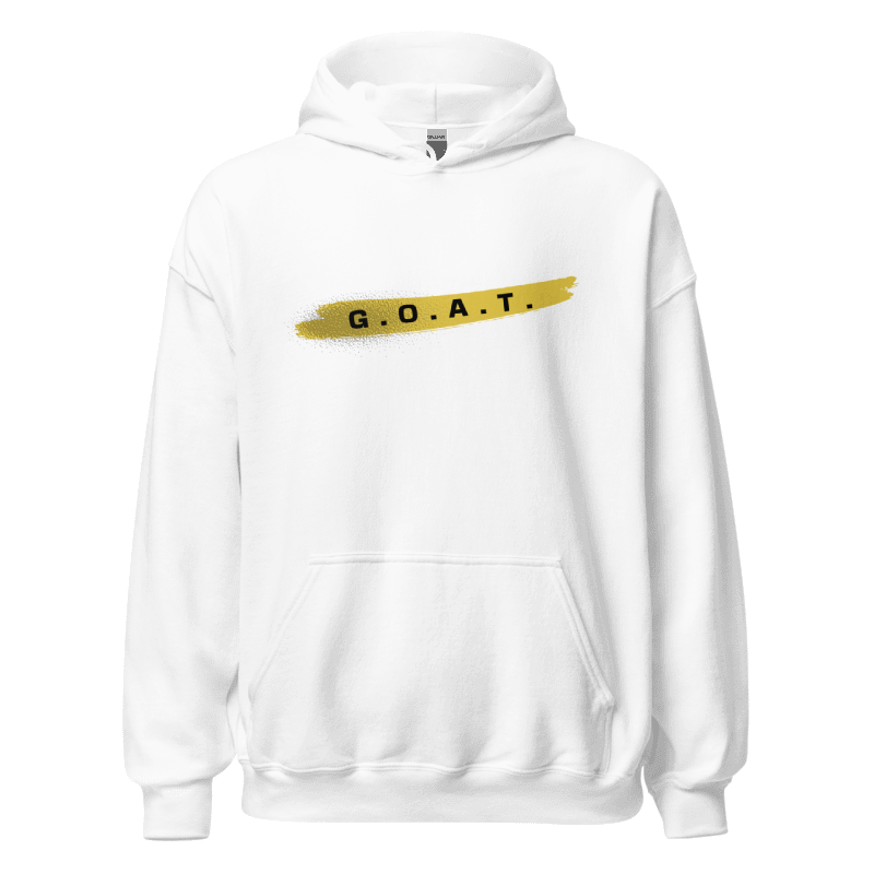 "G.O.A.T." - Gold Brushstroke Unisex Hoodie – Bold & Timeless Style
