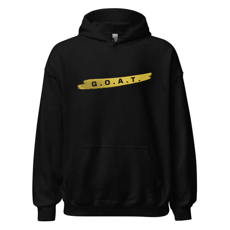 "G.O.A.T." - Gold Brushstroke Unisex Hoodie – Bold & Timeless Style