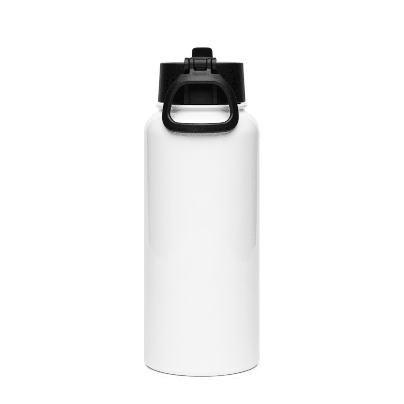 "Woke Free" Mirror-Effect Stainless steel water bottle with a straw lid