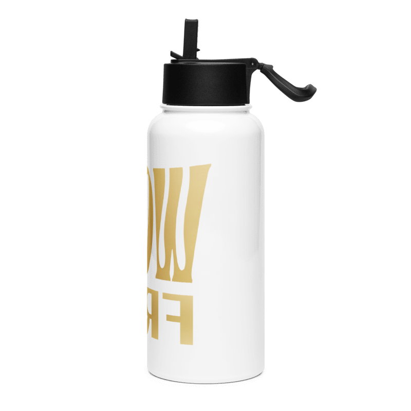 "Woke Free" Mirror-Effect Stainless steel water bottle with a straw lid
