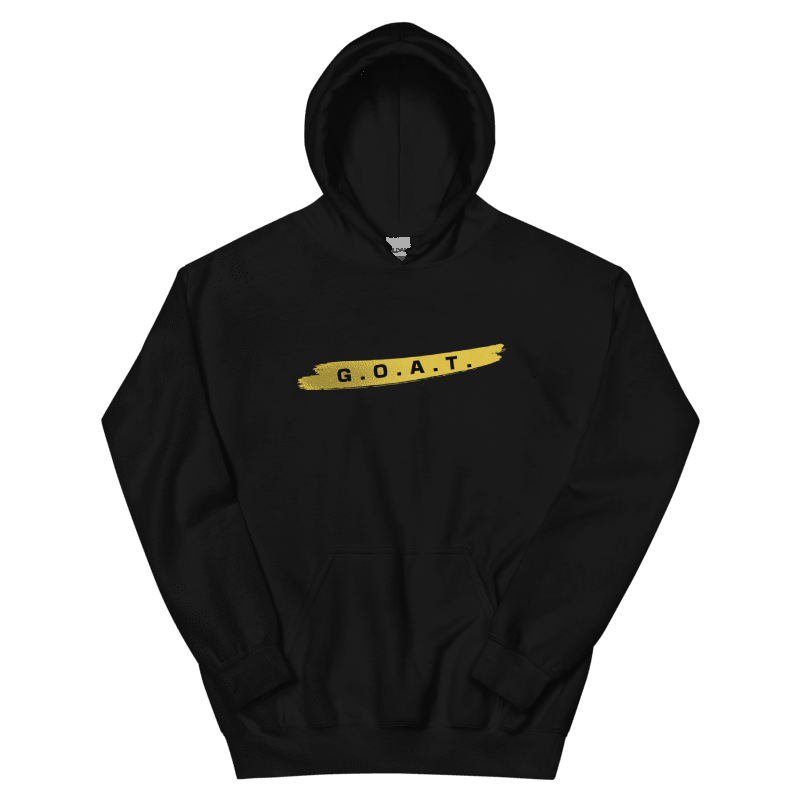 "G.O.A.T." - Gold Brushstroke Unisex Hoodie – Bold & Timeless Style