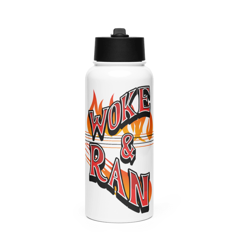 "WOKE & RAN" Stainless Steel Bottle – Igniting Bold Conversations